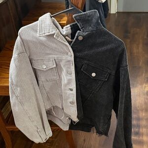 BiBi Black and White Corduroy Jackets